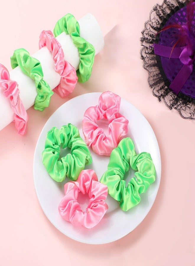 Knitgrip 24 Pcs Pink and Green Hair Scrunchies Witch and Princess Wizard Party Favors Witch Hair Accessories Pink Green Party Favors for Wizard Movie Fan Women Friendship Gifts(Elegant Style) - Image 3